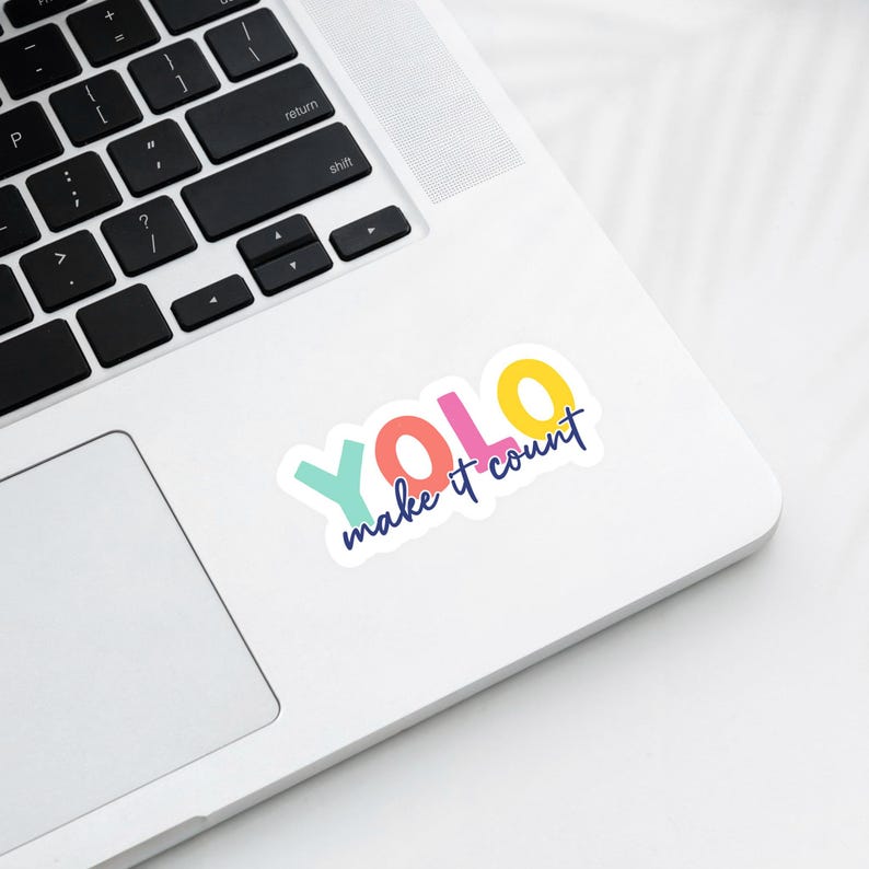 Yoooo Sticker YOLO Sticker, You Only Live Once - Make It Count, Teenager Sticker ...
