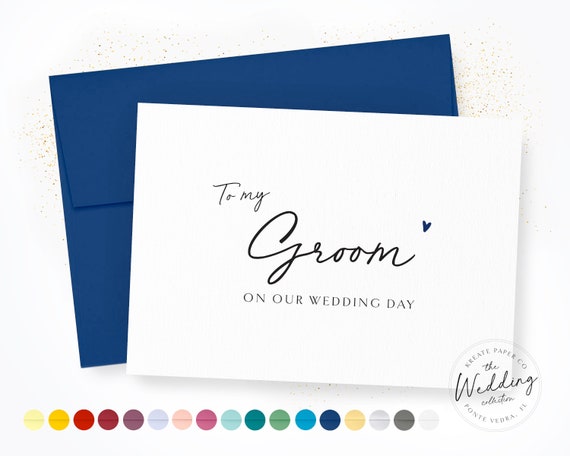 To My Groom On Our Wedding Day | Note to Groom | Groom Wedding Day Card | Husband Wedding Card | Wedding Day Card to Groom