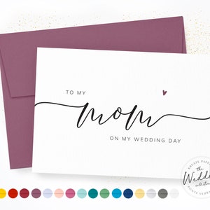 To My Mom On My Wedding Day | Wedding Party Card | Mom Wedding Day Card | Parents Wedding Card | Calligraphy Card Mom Wedding Day, #KW003