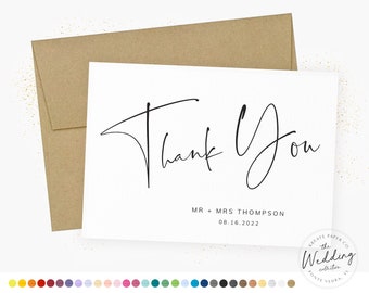Thank You Cards | Wedding Thank You Card Set | Personalized Thank You Card | Wedding Thank You Notes