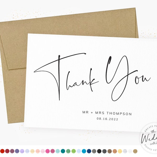 Thank You Cards | Wedding Thank You Card Set | Personalized Thank You Card | Wedding Thank You Notes