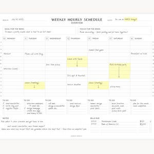 Weekly Hourly Planner Notepad - Daily To Do List, Desk Pad, Undated Daily Planner, Minimalist To Do List, Weekly Planner Pad, Desk Planner