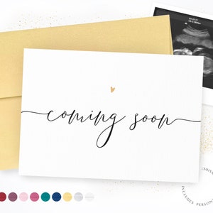 Coming Soon | Pregnancy Announcement Card | Personalized Card | Baby Ultrasound Photo Card | We&#39;re Expecting Card | Pregnancy Scan