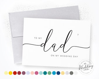 To My Dad On My Wedding Day | Wedding Party Card | Dad Wedding Day Card | Parents Wedding Card | Calligraphy Card Dad Wedding Day, #KW003