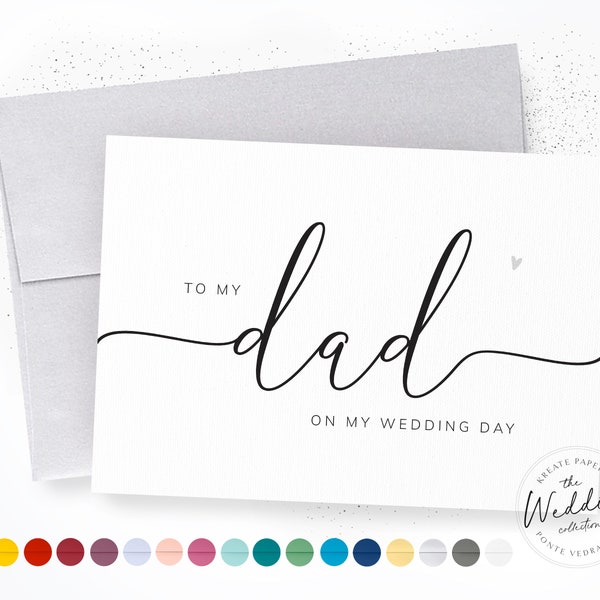 To My Dad On My Wedding Day | Wedding Party Card | Dad Wedding Day Card | Parents Wedding Card | Calligraphy Card Dad Wedding Day, #KW003