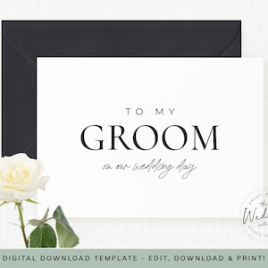 Para meu noivo no dia do casamento - modelo digital, cartão para meu padrinho, cartões de festa de casamento, download instantâneo, modelo editável, #JESSICA