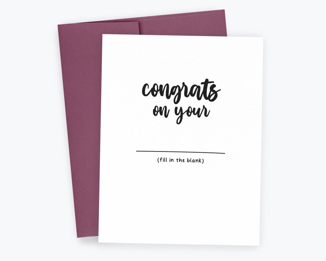 Congrats Blank Card, Multi-purpose Card, Any Occasion, Congratulations ...