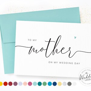 To My Mother On My Wedding Day | Wedding Party Card | Mother Wedding Day Card | Parents Wedding Card | Calligraphy Card Wedding Day, #KW003