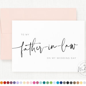 To My Father-In-Law On My Wedding Day, In-Law Card, Wedding Party Card, Bridal Party Wedding Day Card, Father In Law Wedding Card, #HAYLIE