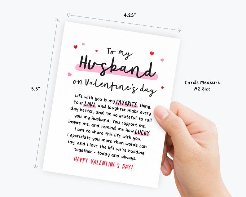 Husband Valentines Card, Valentine's Card to Husband, for Him, Husband ...