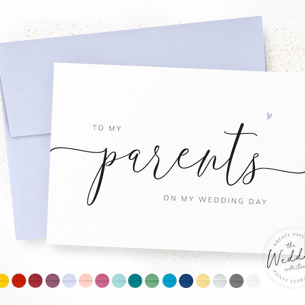 To My Parents On My Wedding Day | Wedding Party Card | Parents Wedding Day Card | Mom & Dad Cards | Calligraphy Card for Parents, #KW003