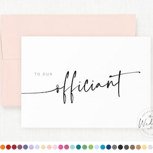 To Our Officiant - Wedding Card, Officiant Thank You Card, Card to Officant on Wedding Day, #HAYLIE