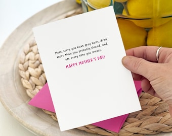 Funny Mothers Day Card, Mom Humor, Motherhood Struggles, Relatable, Sarcastic Mom Card, Mother's Day Gift, Parenting Humor, Real Mom Life