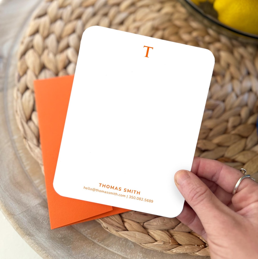 Initial Personalized Name Note Cards & Envelopes, Notecards ...