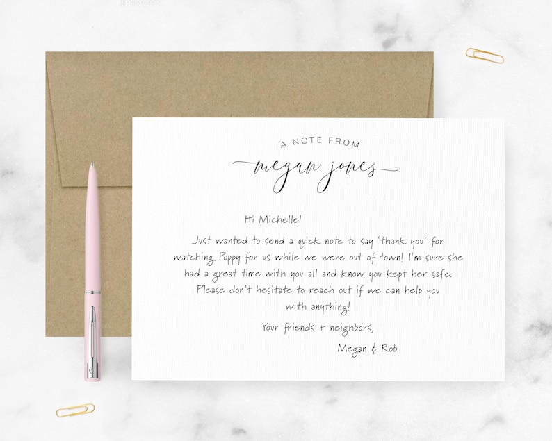 Personalized Note Cards & Envelopes, Signature Flat Notecards, Custom ...