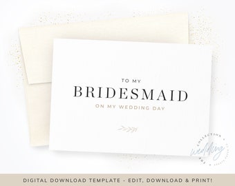 Digital Wedding Party Cards, Wedding Stationery, Bridesmaid Card, Maid Of Honor Card, Groom, Template, Printable, Editable, Templett, #LILY