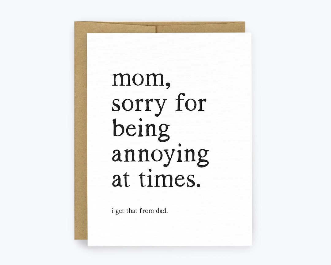 Funny Mom Card, Mother’s Day Card, Birthday Card for Mom, Sarcastic Mom ...