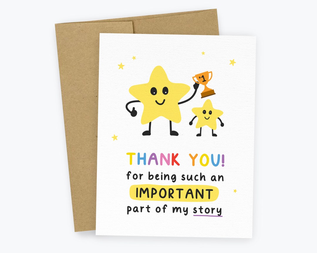 Thank You for Being Part of My Story Card - Teacher Thank You, Best ...