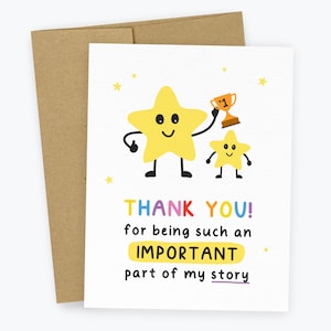 Thank You For Being Part Of My Story Card - Teacher Thank You, Best Friend, Mentor, Friend, Nurse, End Of School, Preschool, Appreciation