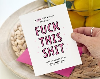 A Very Wise Woman Went off on a New Adventure, Funny Congrats Card, New Home Card, New Job Card, Good Luck Card, Traveling, College, Moving