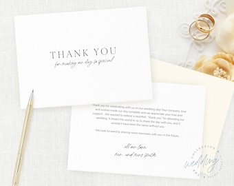 Set of 10 Thank You Notecards, Wedding Thank You Card Set, Personalized Thank You Notecard with Message, Wedding Thank You Notes, Box Set