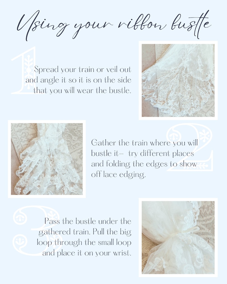 Emergency Bridal Bustle, Wrist Bustle for Wedding Dress Train image 2