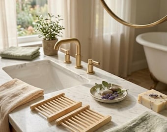 All-Natural Bamboo Soap Dish 2-Pack