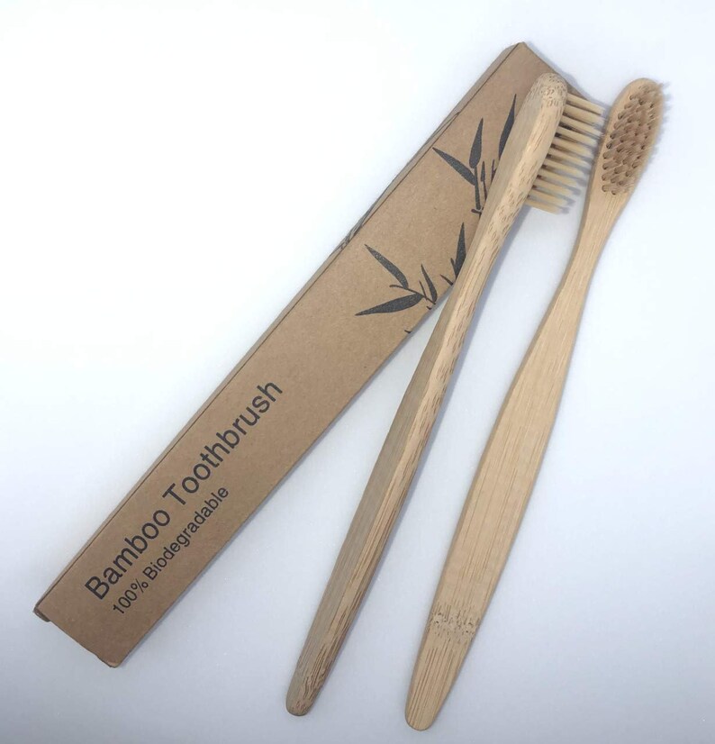Bamboo Toothbrush 2PACK. EnvironmentallyFriendly Wood Etsy