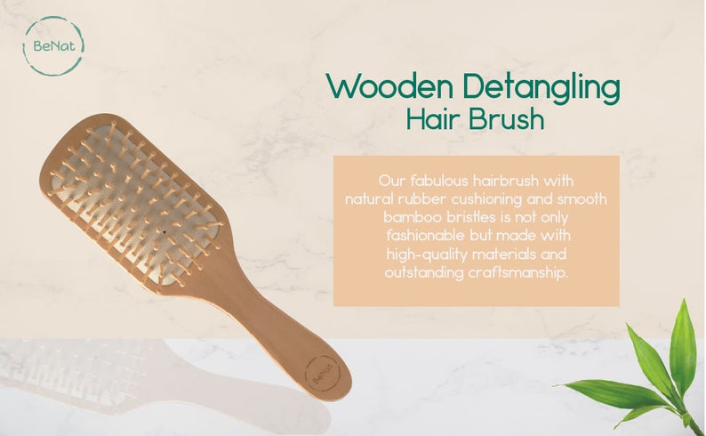 Wooden Detangling Hair Brush image 2