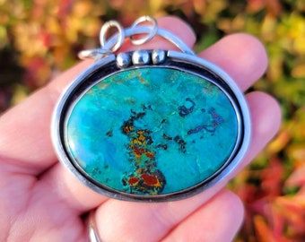 Shattuckite Sterling Silver Pendant