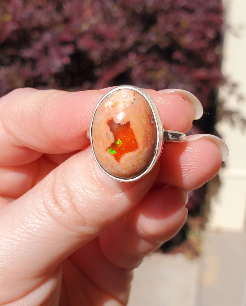 Mexican Fire Opal Ring 6.5