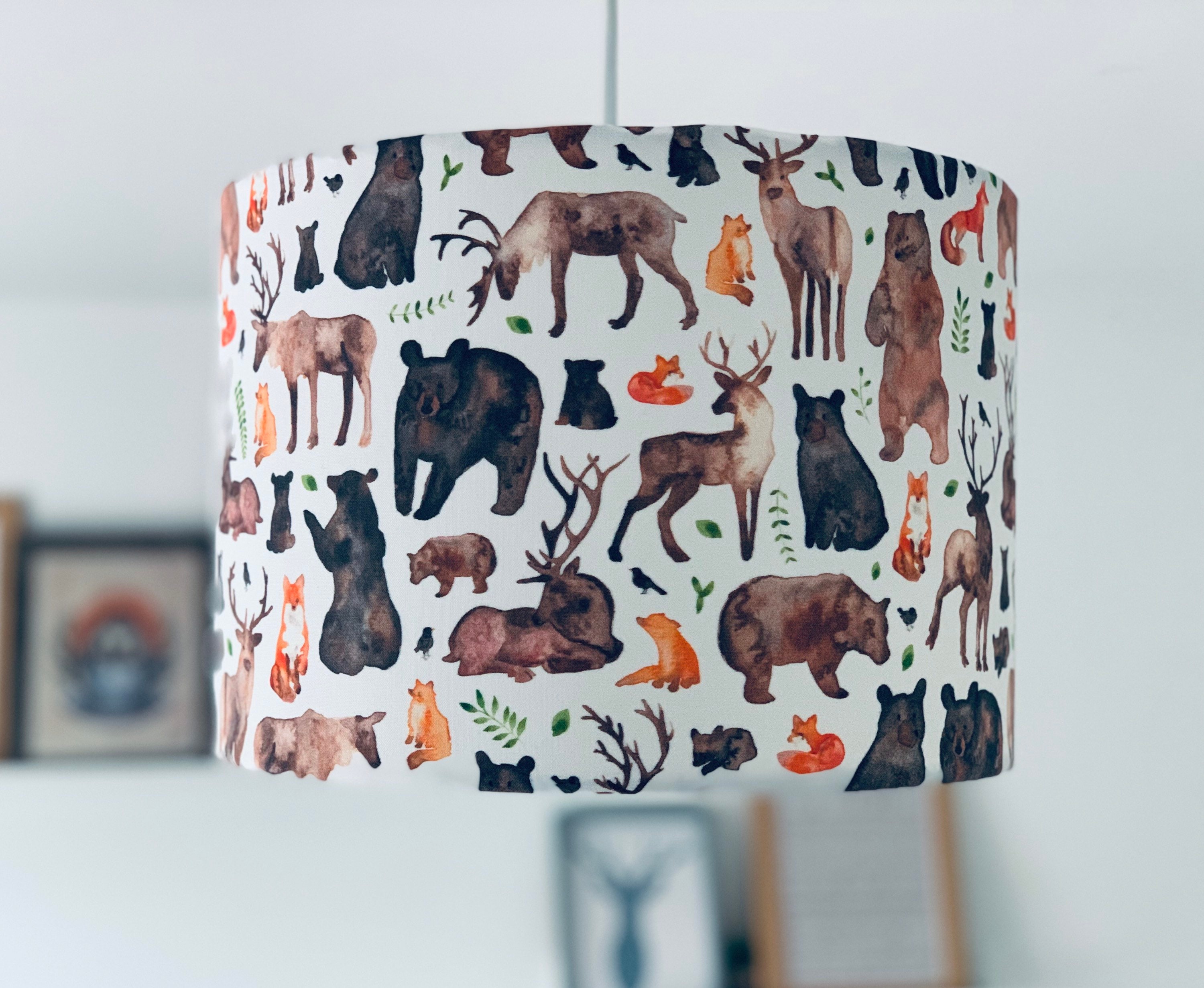 Woodland Animal Lampshade Deer Lampshade Fox Lamp Water Etsy UK