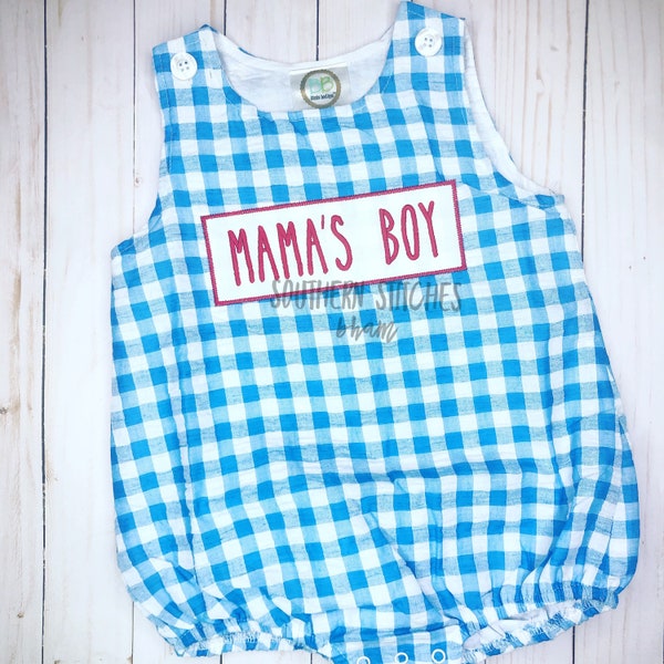 Mama’s/Daddy’s Boy/Girl Farm Font Knit Seersucker Gingham Bubble