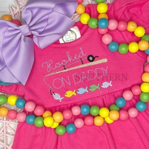 Hooked On Daddy Embroidered Shirt/Dress/Romper/Bubble