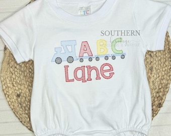 ABC Train Back to School Personalized Embroidered Shirt/Dress/Romper/Bubble