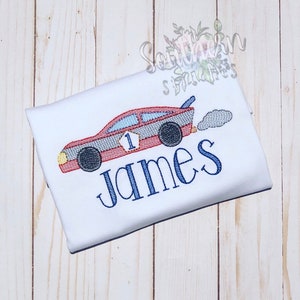 Drag Race Car Embroidered Shirt
