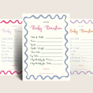 Cuestionario de juego para baby shower con temática de plexiglás sexy / A6 / Archivo digital imprimible personalizable / Descarga instantánea / Plantilla Canva