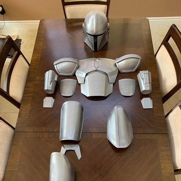 3D Printed  Mandalorian Beskar Armor *FULL SET* (Includes Helmet) Sanded & Painted
