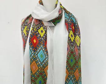 Habesha Tilet Bamboo Scarf, Boho Head Wrap