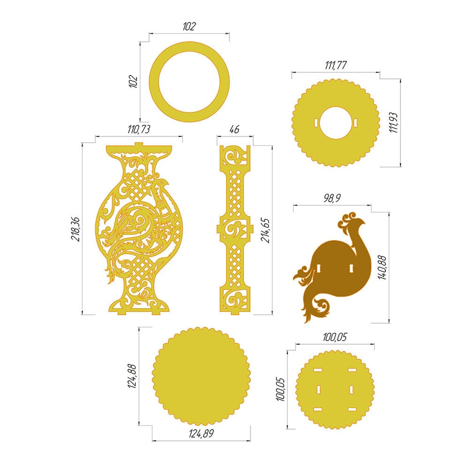 Download Bird style vase creative 2d 3d vector design drawing dxf | Etsy