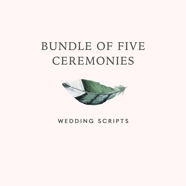 Five Sample Wedding Ceremony Scripts | Ceremony Script PDF Bundle | Non Traditional Wedding Officiant Scripts | Celebrant Scripts