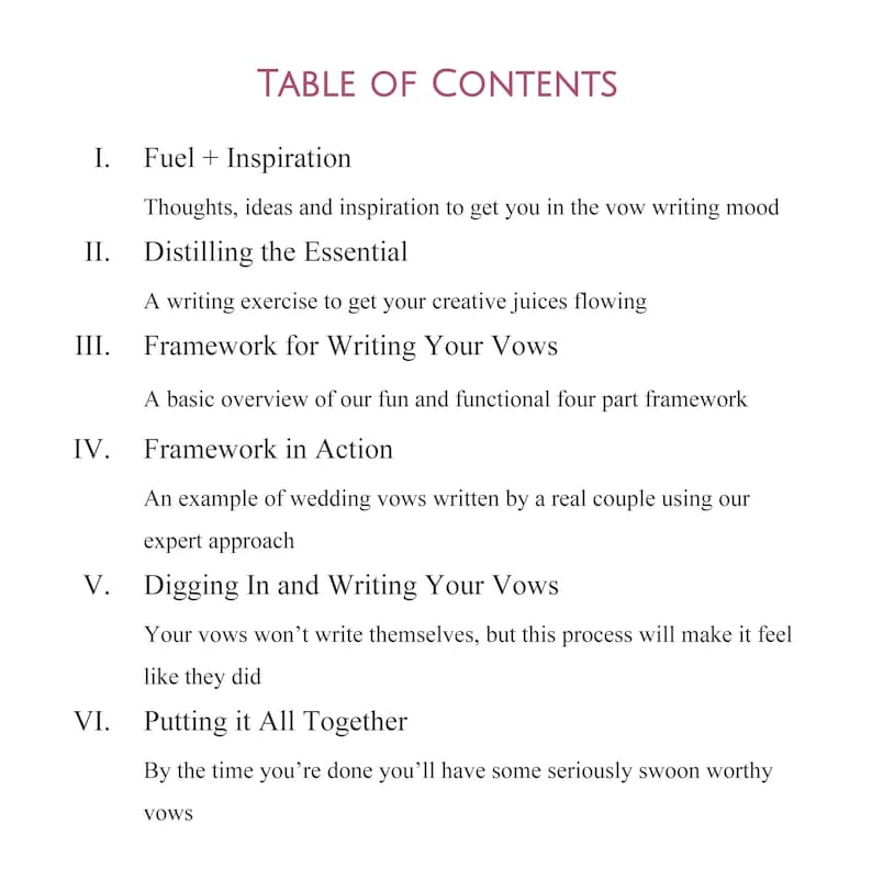 Wedding Vow Guide & Step by Step Tutorial How to Write Etsy