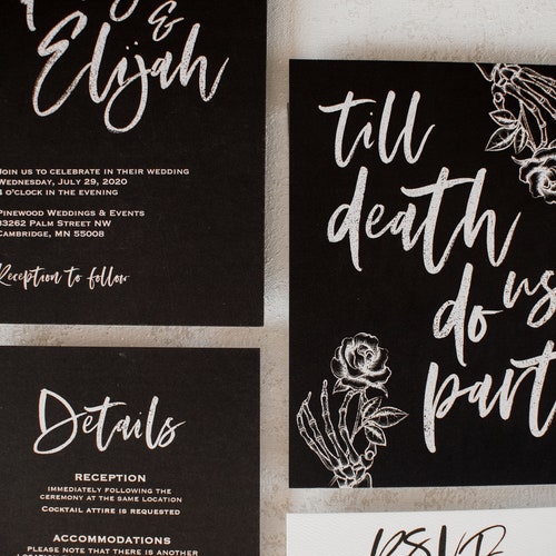 Halloween Gothic Wedding Invitation Till Death Do Us Part - Etsy