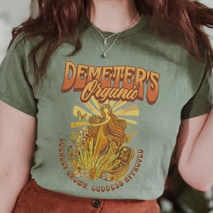 Retro Goddess Demeter Organic Shirt, Greek Mythology Shirt, Mythology T-Shirt, Funny Bookish Shirt, Greek Goddess Tee, Reader Gift
