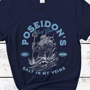 Poseidon Shirt, Mythology T-Shirt, Greek God Tee, Reader Gift, Poseidon, Poet Shirt, Light Academia, Bookish Shirt, Greek mythology