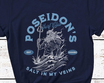Poseidon Shirt, Mythology T-Shirt, Greek God Tee, Reader Gift, Poseidon, Poet Shirt, Light Academia, Bookish Shirt, Greek mythology