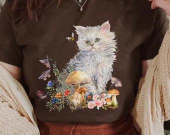 Cottage Core Shirt Cottage Core Clothing Forestcore Clothing Cat Lady Gifts Plus Size Cottage Core Fairy Core Clothes Fairycore Clothing
