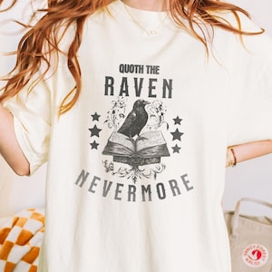 Edgar Allen Poe TShirt, Comfort Colors Poetry Shirt, Whimsigoth Shirt, Gothic Raven Shirt, Boho Crow tshirt, Dark Academia, Raven Goblincore