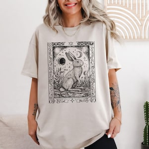 Whimsigoth Rabbit Shirt, Fairy Grunge Cottage Core Gift For Rabbit Lover, Fairycore Bunny Shirt, Goblincore Shirt