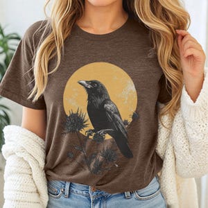 Whimsigoth Crow Shirt, Fairy Grunge Cottage Core Gift For Crow Lover, Dark Academia Crow Shirt, Goblincore Shirt, Vintage Raven Witchy Shirt